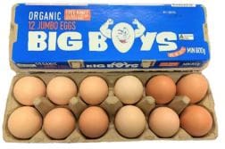 BIG BOYS ORGANIC FREE RANGE JUMBO EGGS