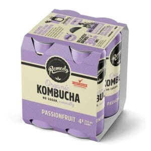 REMEDY KOMBUCHA ORGANIC PASSIONFRUIT 4PACK